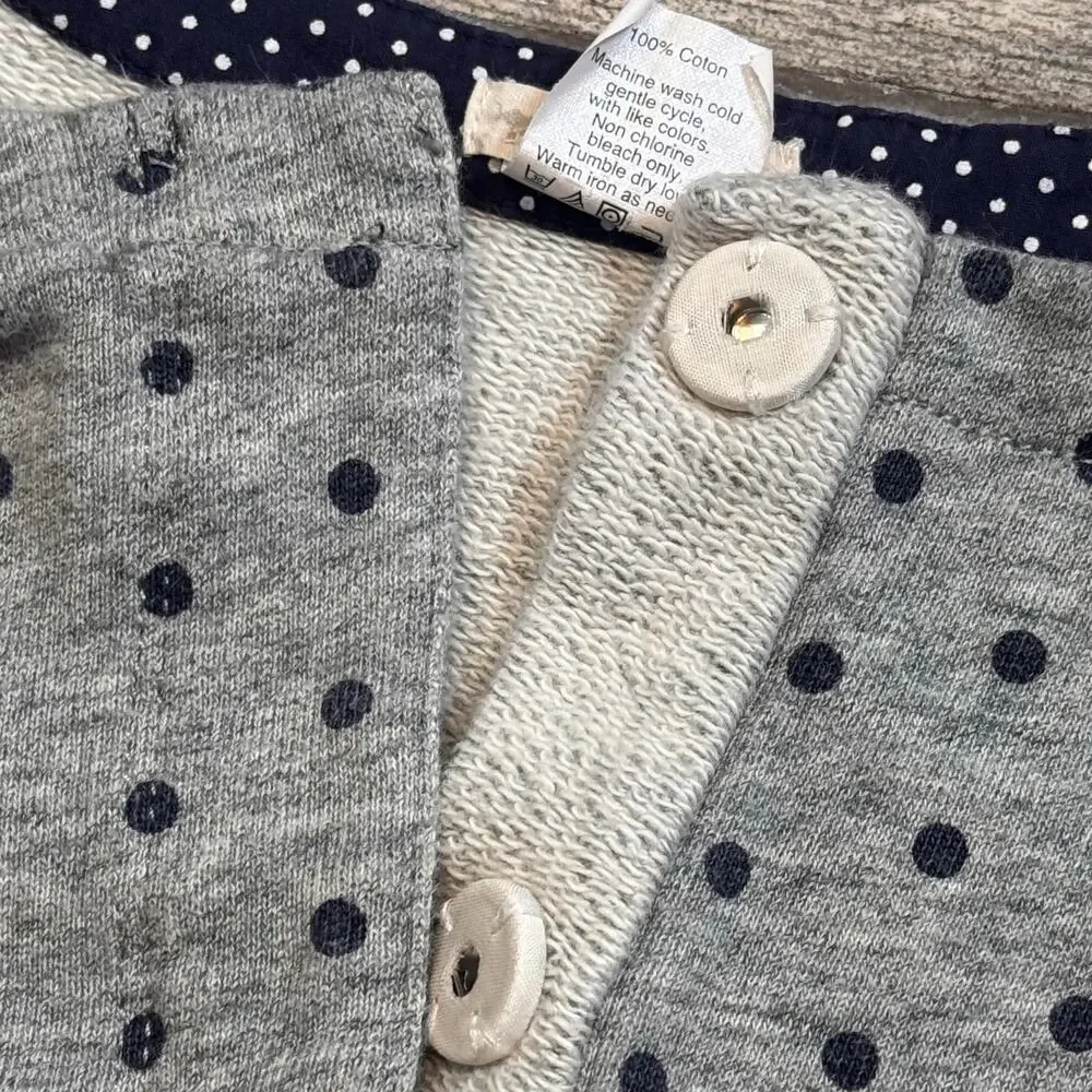 Crewcuts Casual Cardigan Grey Polka Dot Size 12